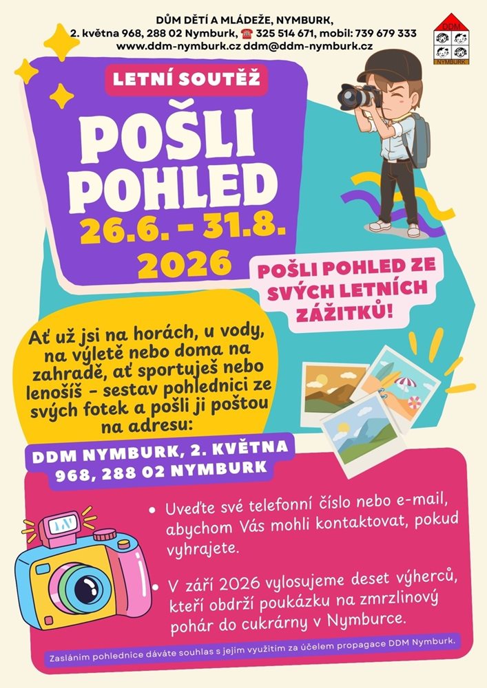 Plakát Pošli pohled - letní soutěž